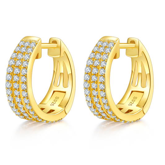 Planderful Moissanite Hoop Earrings S925 Sparkling Women
