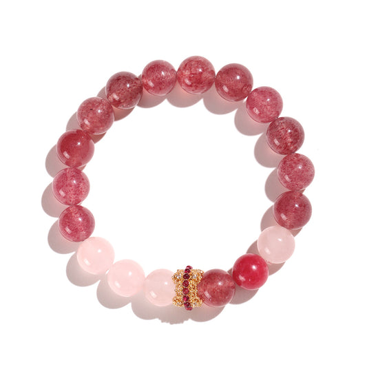 Planderful Fortune's Favor Bracelet – Elegant Pigeon Blood Red Strawberry Crystal Design