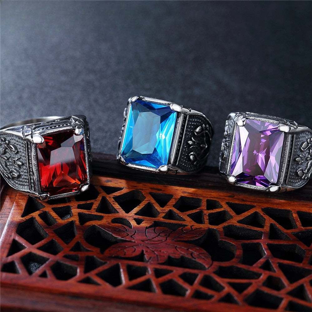 Planderful Personalized Titanium Steel Zircon Ring For Men And Unisex Retro Olive Branch Everyday Genie Collection