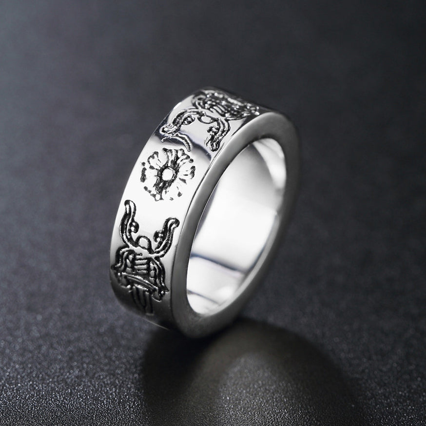 Cross Sword Pattern Titanium Steel Ring for Men