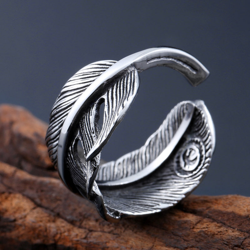 Personalized Retro Eagle Titanium Steel Ring - Unisex Engraved Fashion Jewelry for Every Occasion