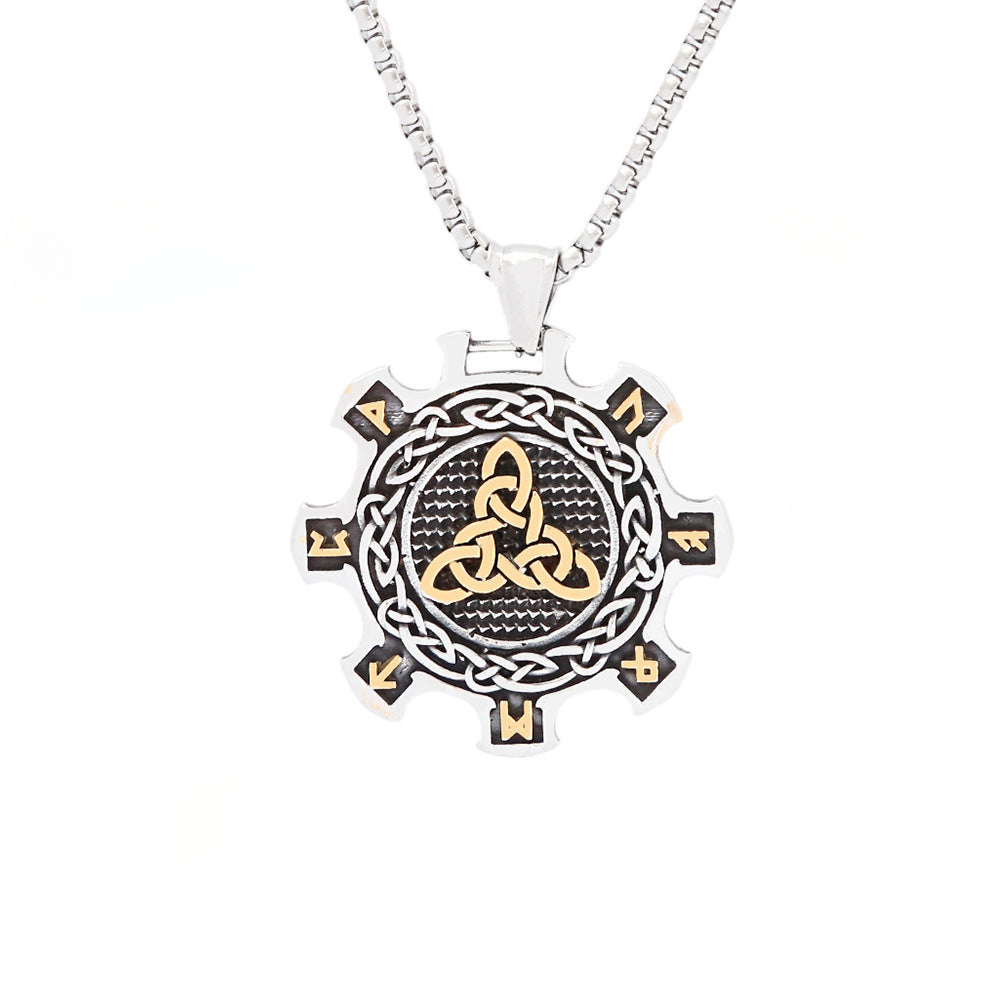 Double-Sided Stainless Steel Retro Necklace for Men