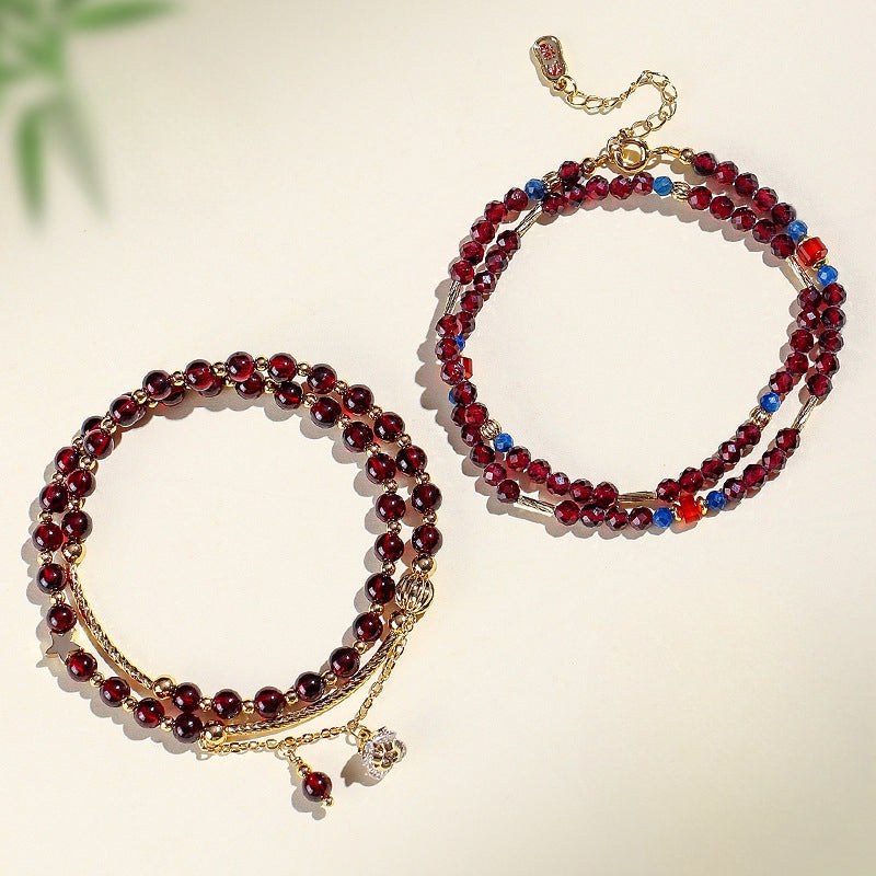 Planderful Fortune's Favor Bracelet – Elegant Garnet and Lapis Lazuli Design