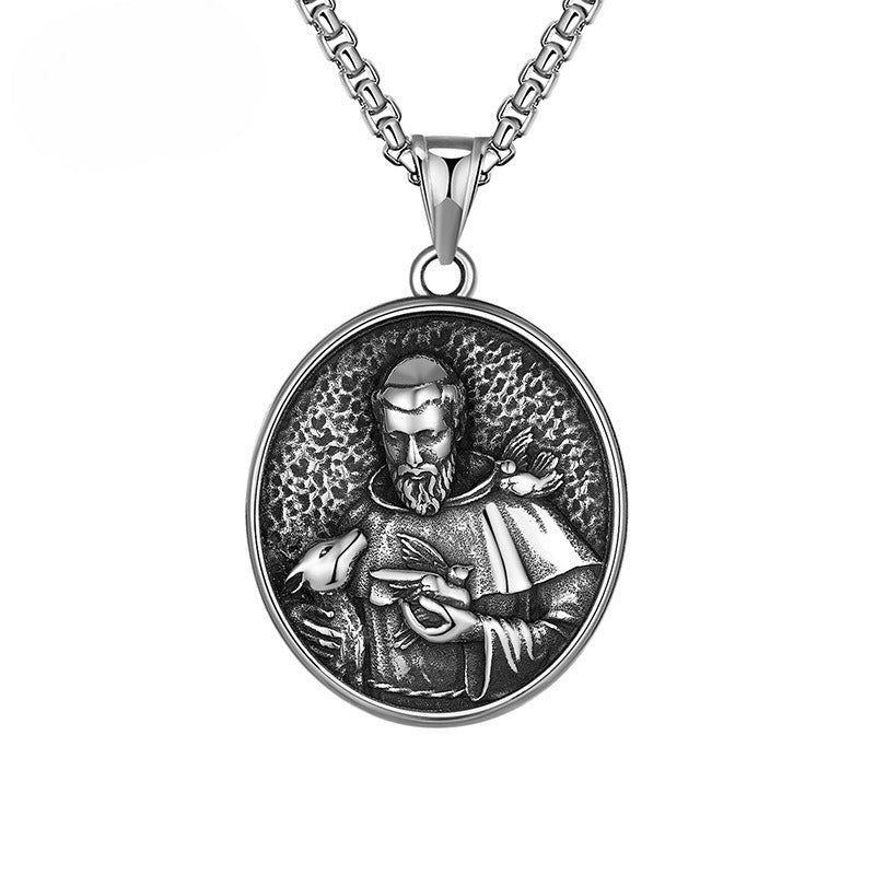 Steel Necklace – Elegant Religious Pendant