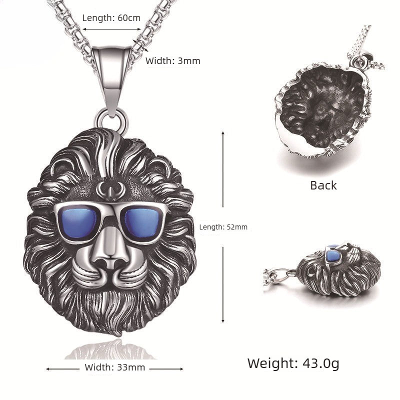 Lion Haifeng Stainless Steel Pendant Necklace