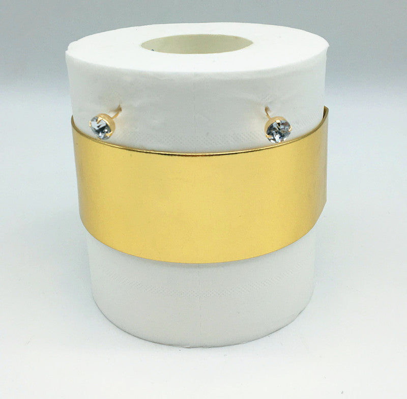 Chic Gold PU Leather Choker Necklace and Earrings Set by Planderful Collection