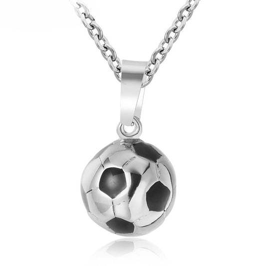 Planderful World Cup Football Three Dimensional Premium Pendant Necklace Titanium Steel Unisex Gift For Men And Women