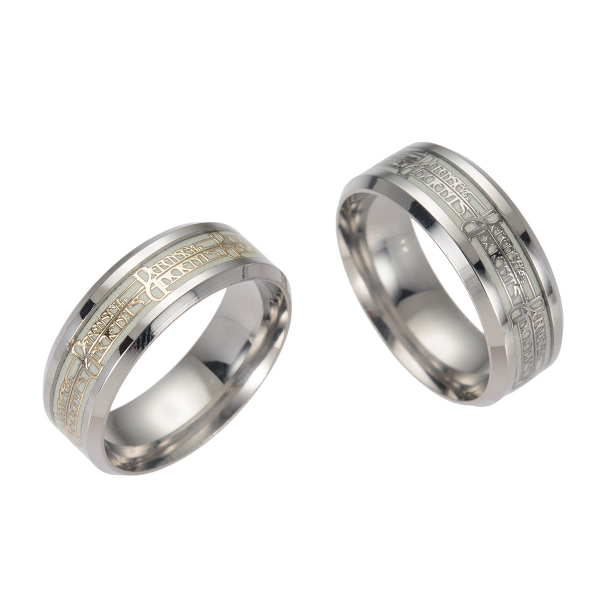 Men's Luminous Dota2 Logo Ring - Steel Genie Collection