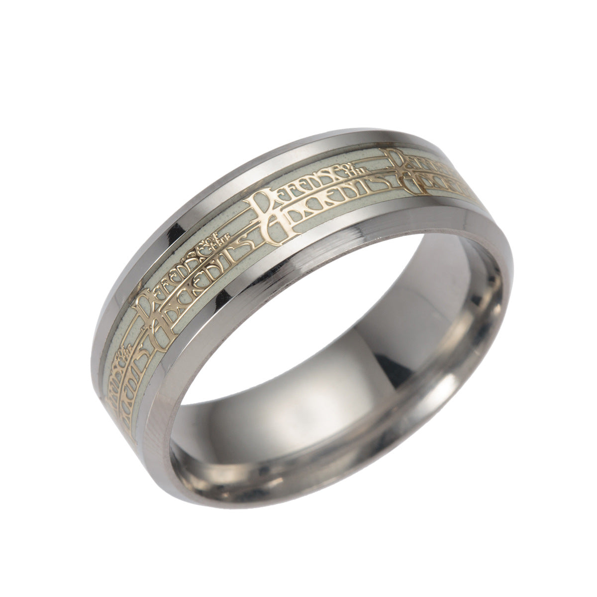 Men's Luminous Dota2 Logo Ring - Steel Genie Collection