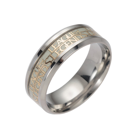 Fluorescent Ring Fashion Jewelry for Men - League of Legends Stainless Steel Titanium Ring