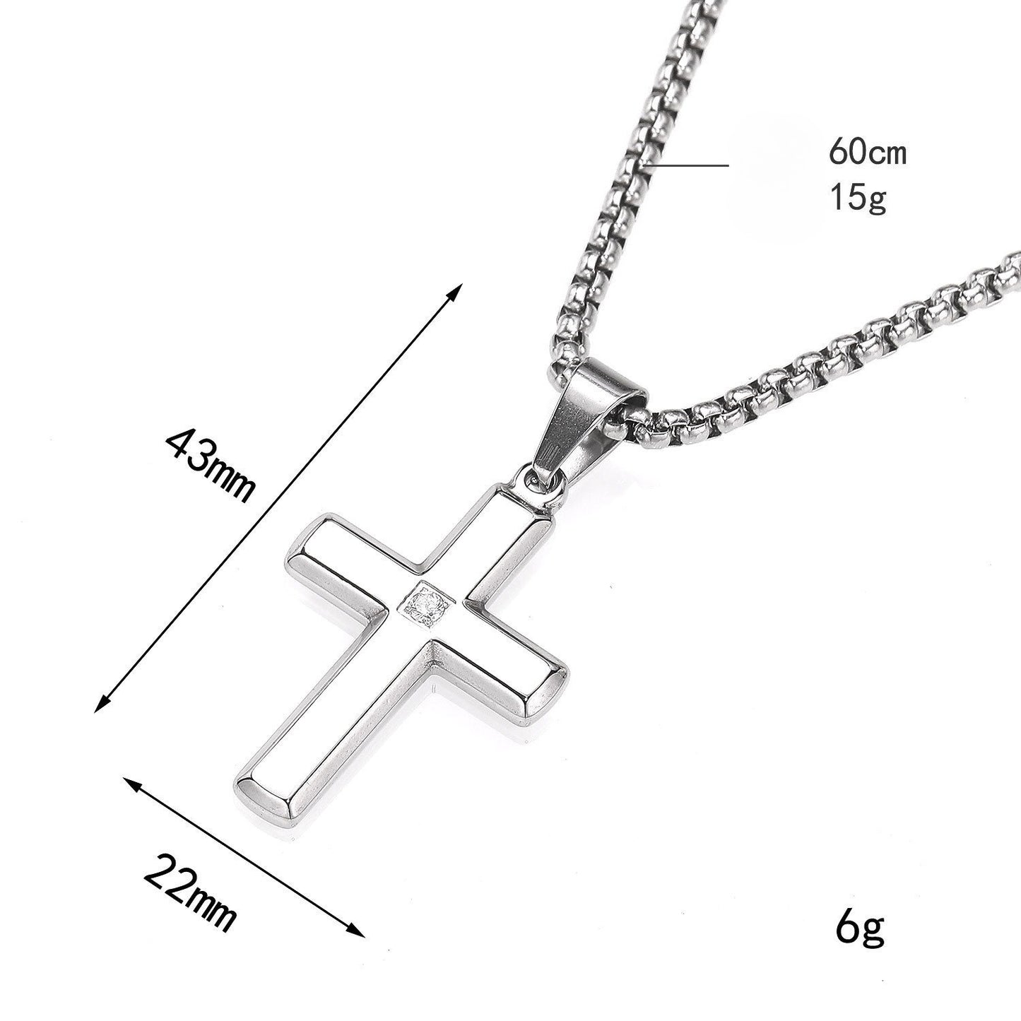 1. Planderful Titanium Cross Pendant Necklace Inlaid Zircon For Men And Women Special Gift