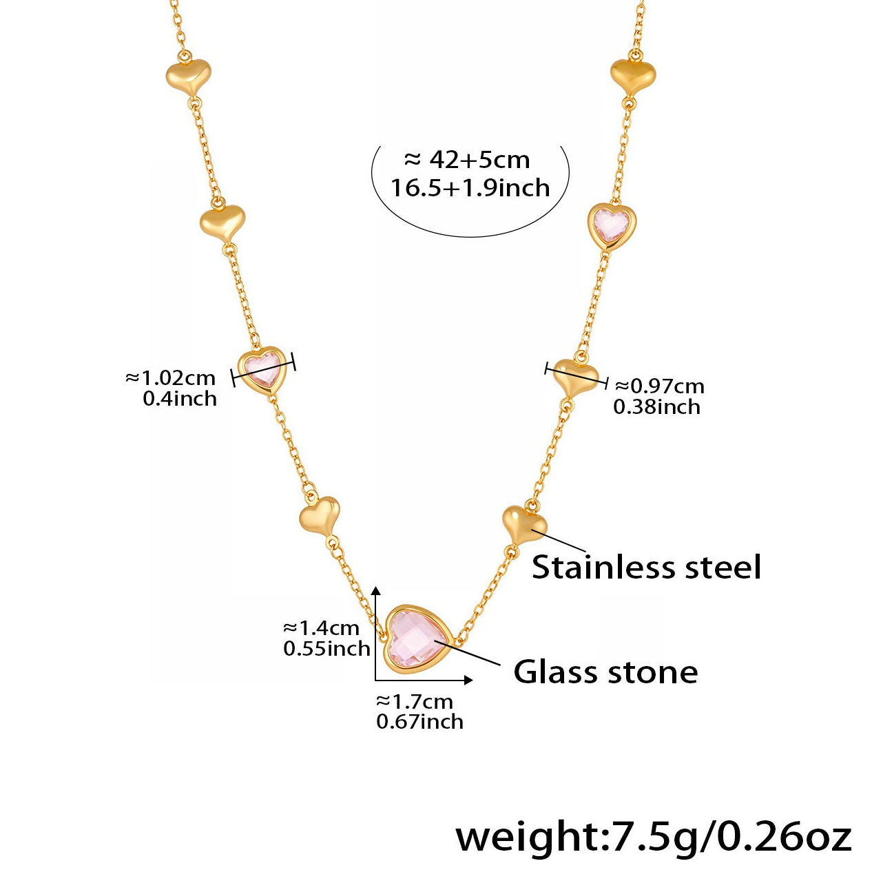 Planderful Hollow Love Clavicle Necklace 18K Gold For Women