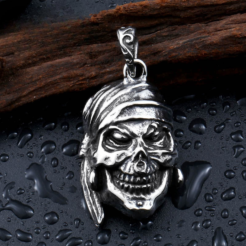 Titanium Steel Men's Skull Pendant - Pirates of the Caribbean Inspired Jewelry