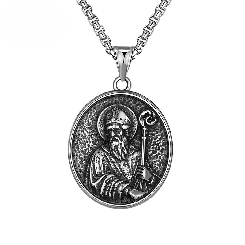 Steel Necklace – Elegant Religious Pendant