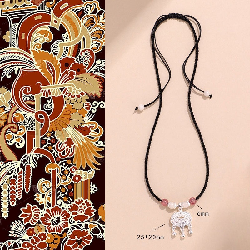 Black Onyx & Bodhi Peace Lock Necklace