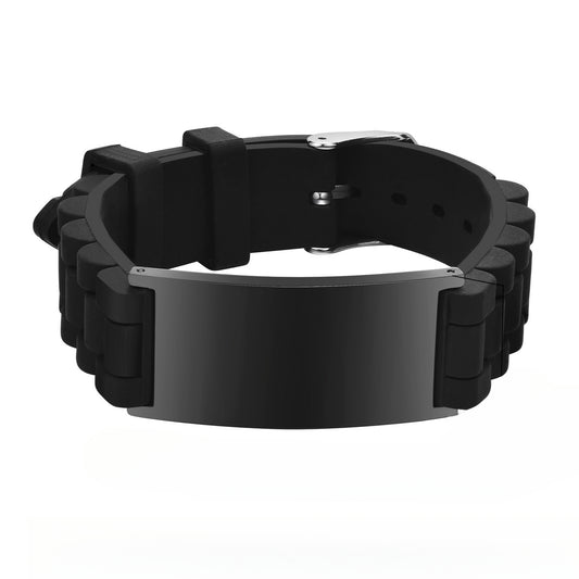 Cross-Border Curved Brand Silicone Bracelet for Men