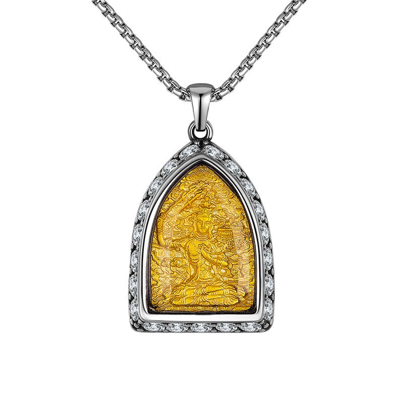 Zircon Necklace – Elegant Chinese Ethnic Buddha Zodiac Pendant For Women Everyday Genie Collection