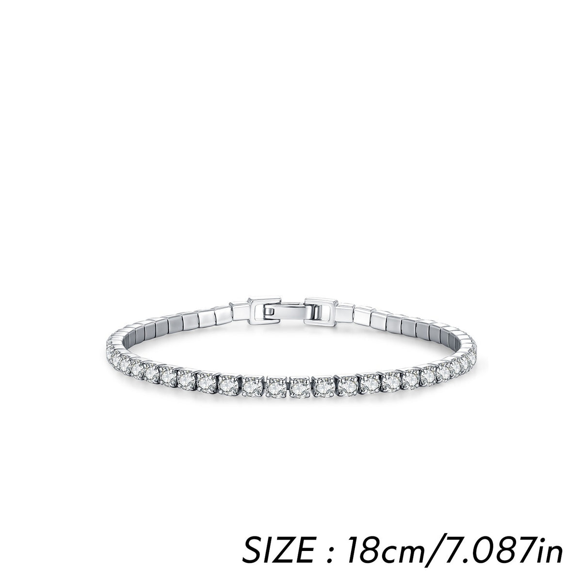 925 Sterling Silver Tennis Zircon Bracelet