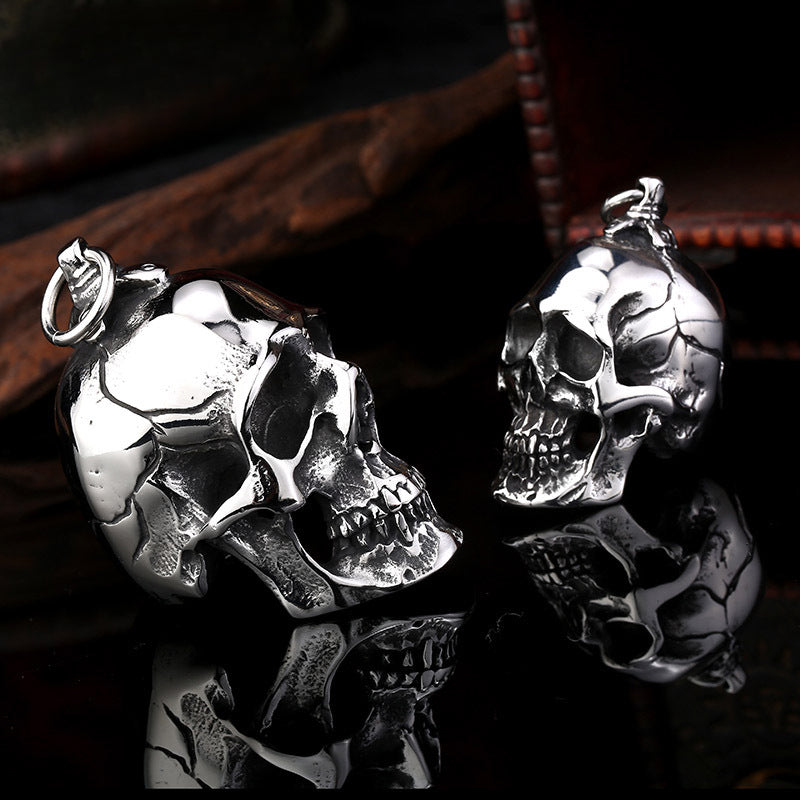 Bold Titanium Steel Skull Pendant for Men - Wholesale Punk Jewelry from Europe and the USA