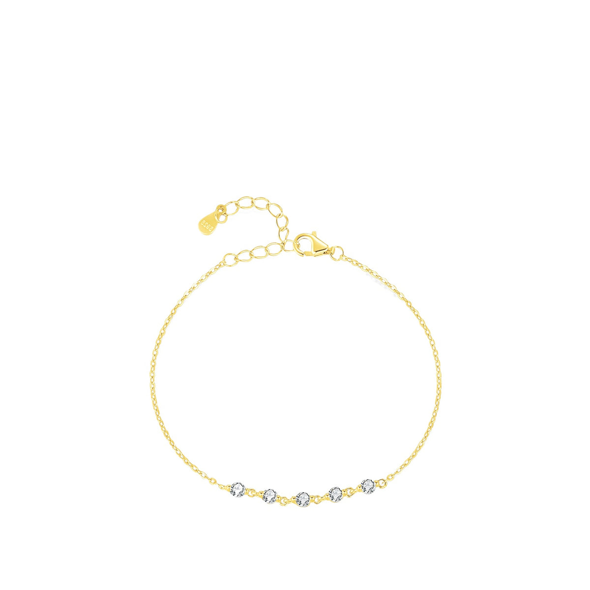 925 Sterling Silver Star Clover Zircon Bracelet