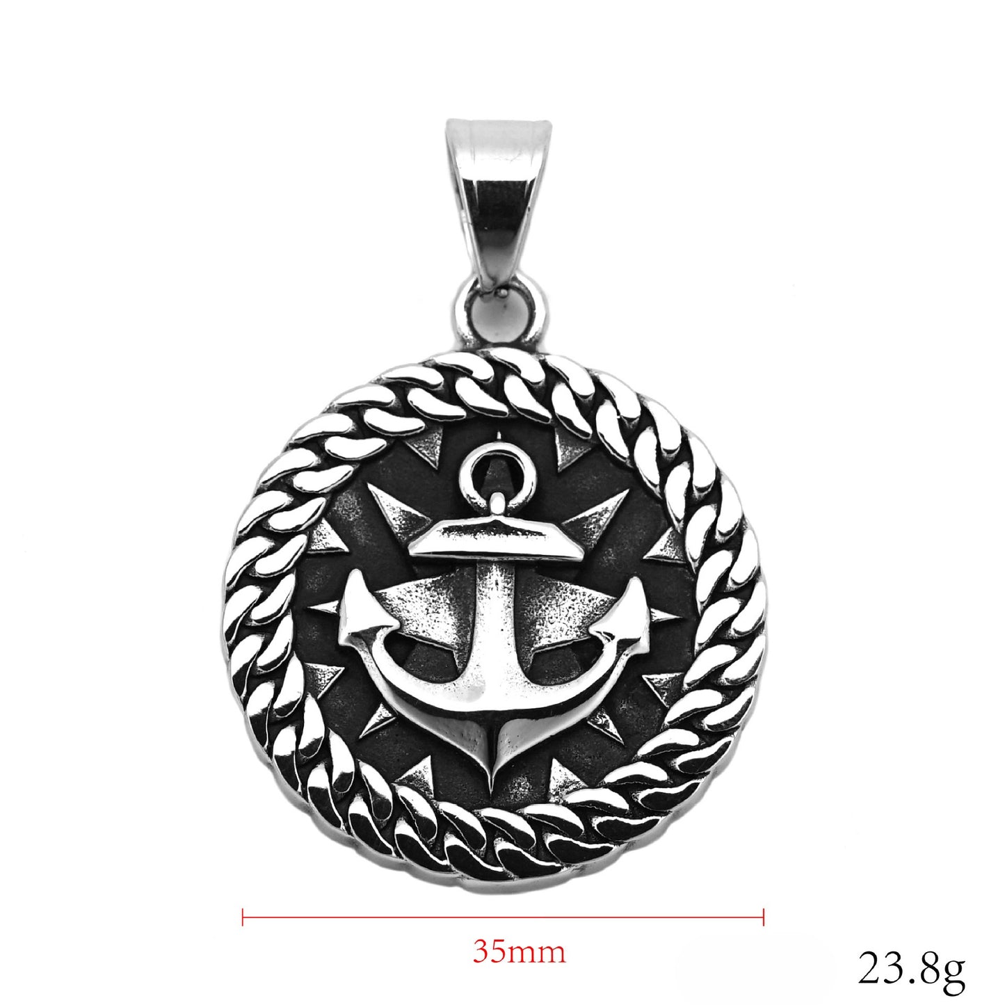 Steel Necklace – Vintage Nordic Wheel Pendant