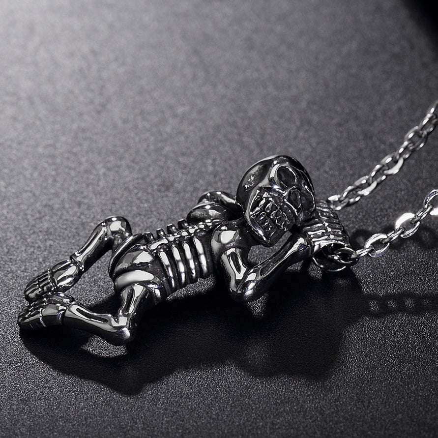 Halloween Zombie Skull Titanium Steel Necklace for Men