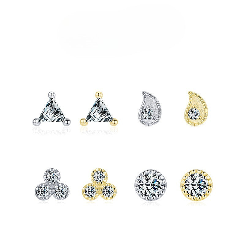 925 Sterling Silver Petite Zircon Earrings