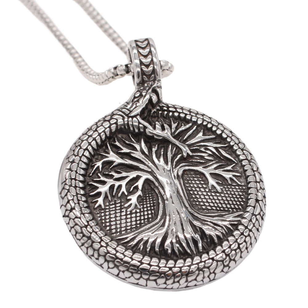 Planderful Viking Life Tree Pendant Titanium Steel Necklace For Men And Women Unisex Protection Statement