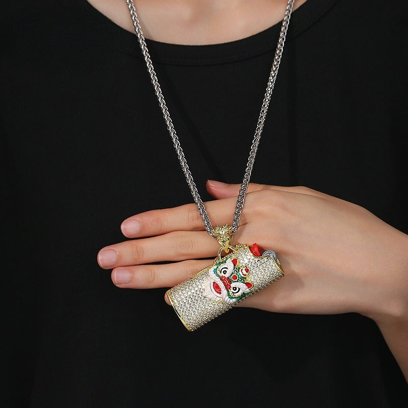 Vintage Lion Pendant Necklace