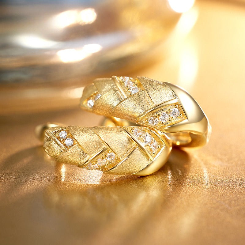 Planderful S925 Silver Wheat Ear Earrings Women Zircon Chic