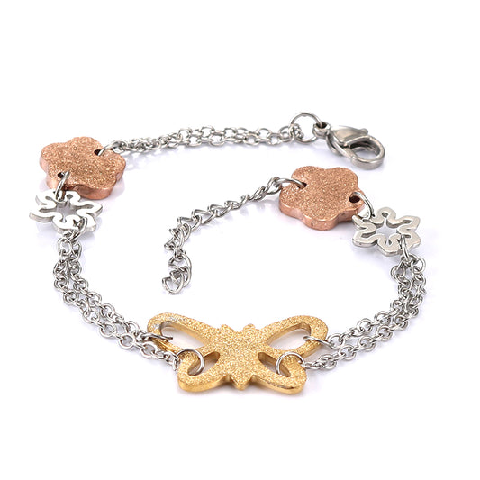 Stylish Titanium Steel Bow Bracelet for Women - Personalized Simple Design