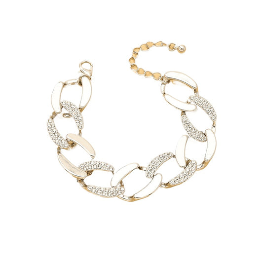 Artisanal Thick Chain Bracelet with Textured Design - Vienna Verve Collection