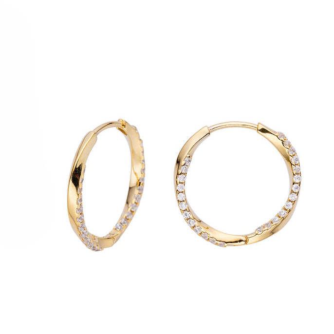 New 925 Sterling Silver Plain Ring Earrings for Women