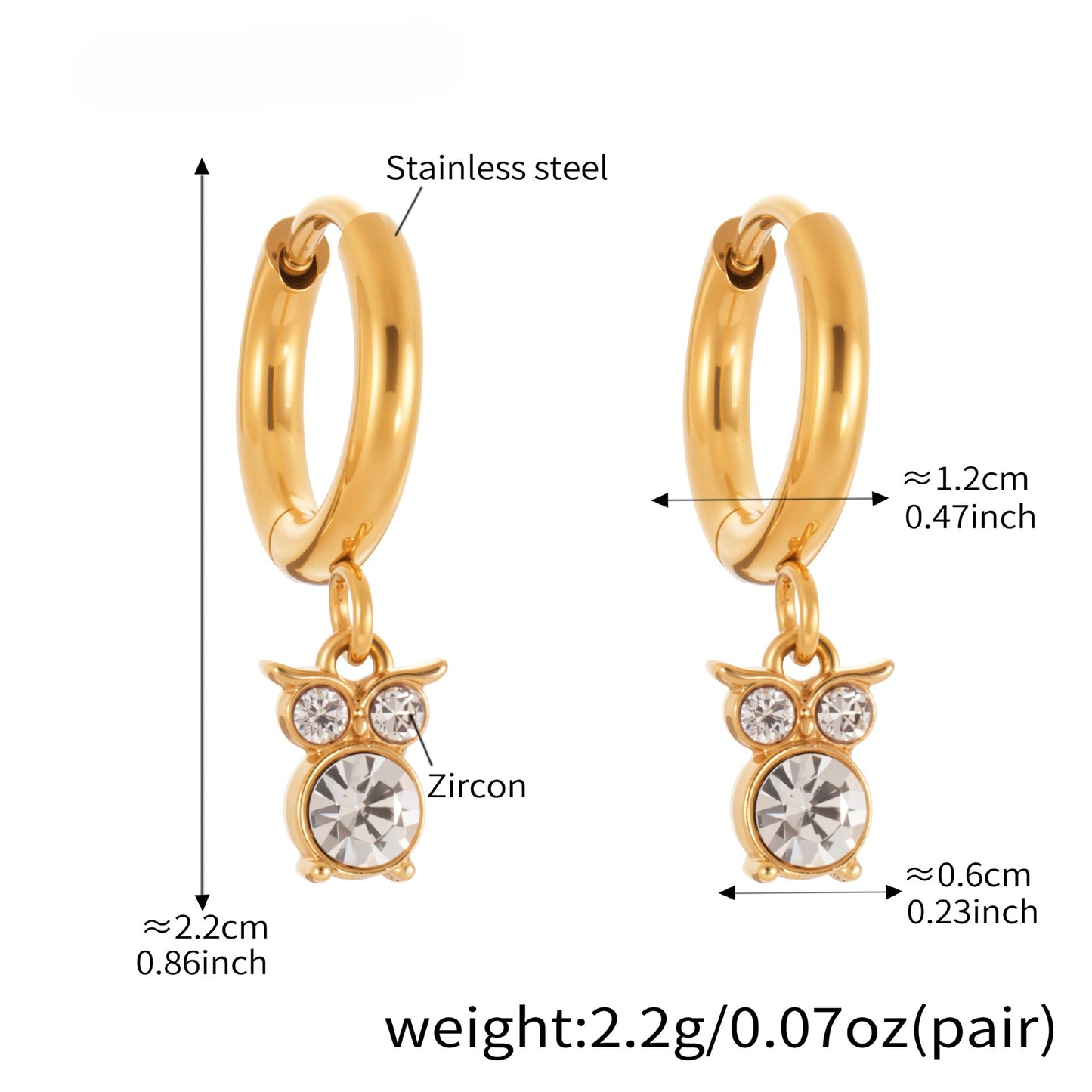 Planderful Zircon Kitten Pendant Earrings for Cat Lovers