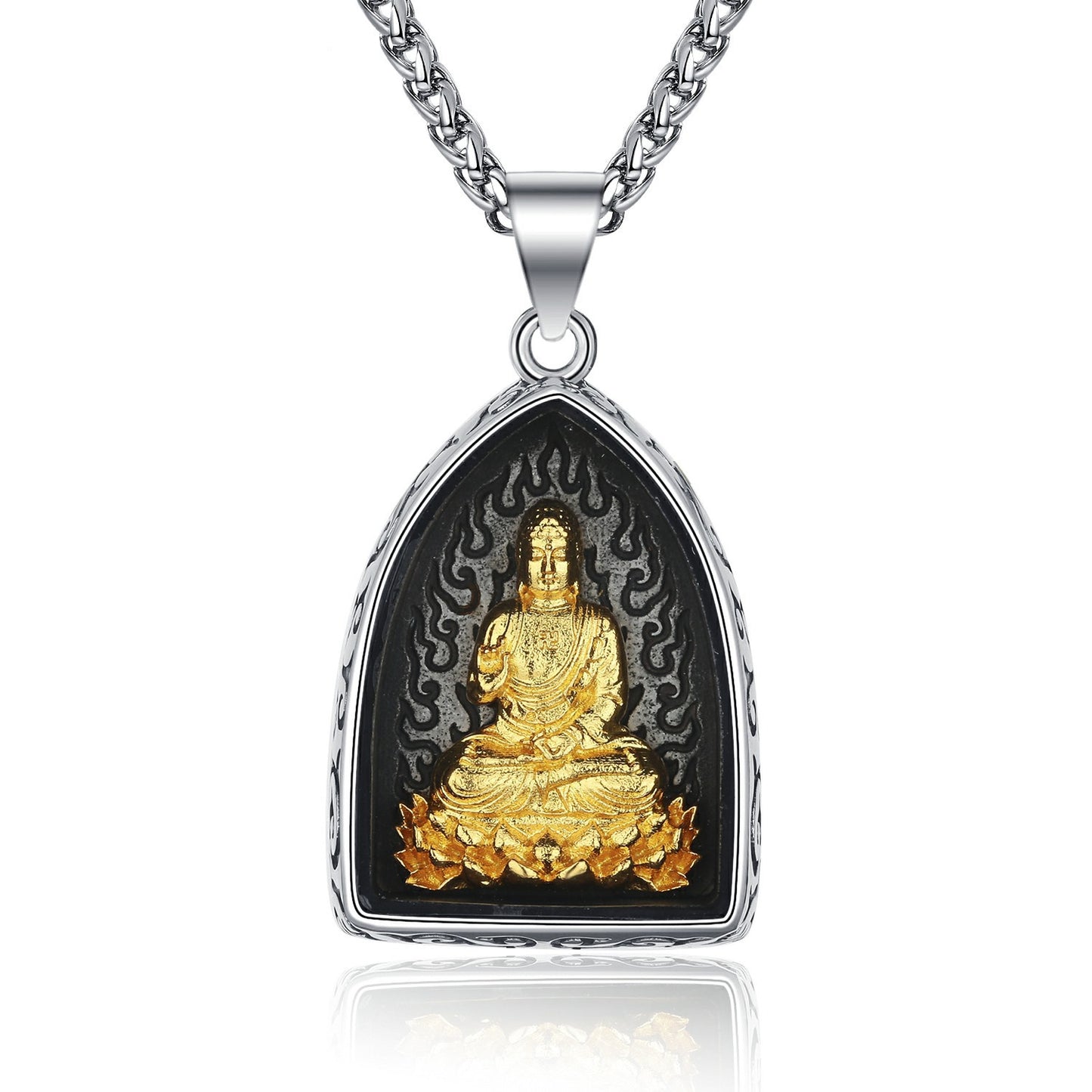 Titanium Steel Necklace – Elegant Buddha Pendant