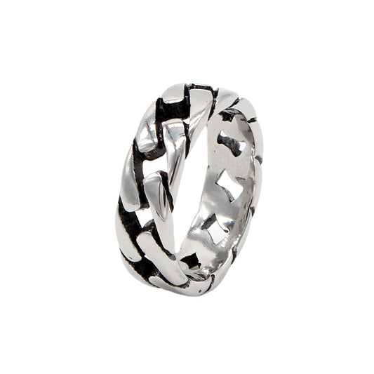 Retro Style Men's Titanium Steel Car Chain Ring