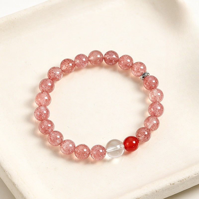 Strawberry Quartz Pink-Mist Bracelet