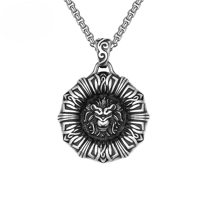 Stainless Steel Necklace - Statement Angry Lion Pendant