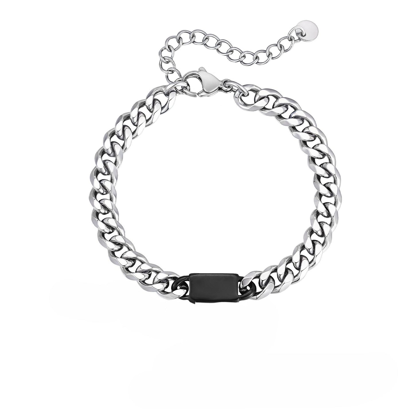 Planderful Stainless Steel Byzantine Chain Bracelet for Men