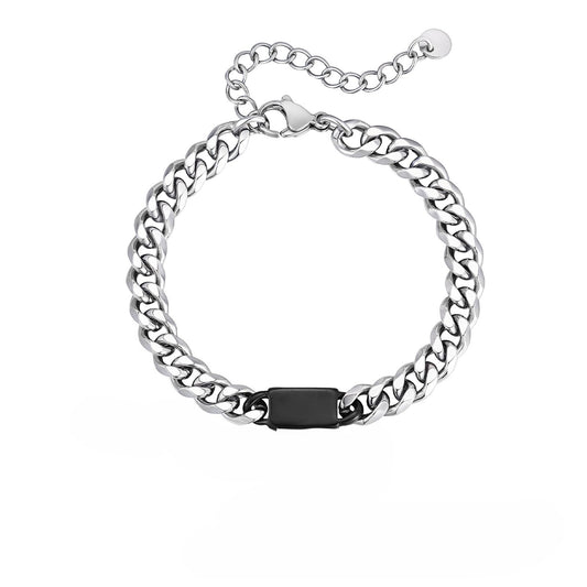 Planderful Stainless Steel Byzantine Chain Bracelet for Men