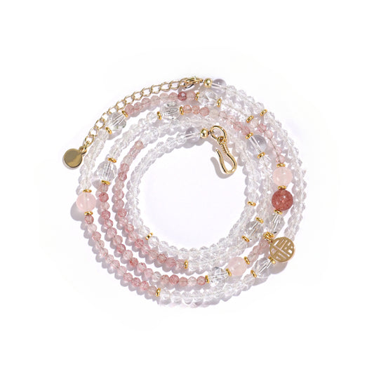 Planderful Fortune's Favor Bracelet – Sweet Delicate Strawberry Crystal Design