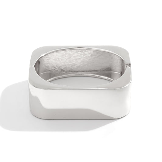 Planderful Vienna Verve Statement Geometric Rectangular Bracelet For Women With Personalized Mirror Buckle