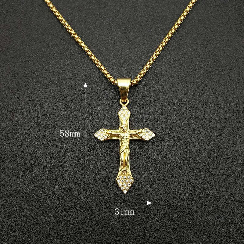 Steel Necklace – Elegant Cross Pendant Necklace For Everyday Wear Gift For Him Or Her