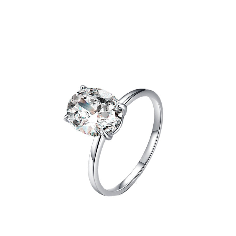 Elegant S925 Sterling Silver Ring with Zircon Gemstone