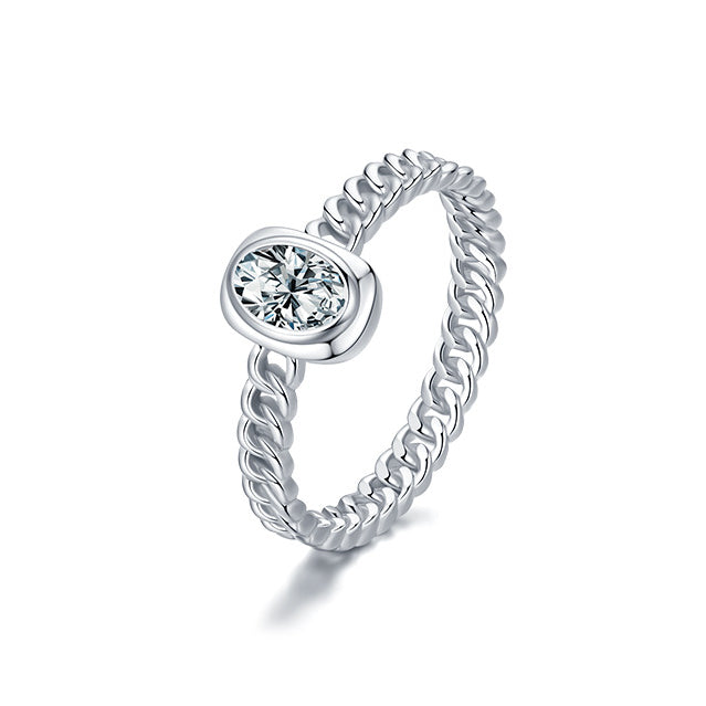 Everyday Genie Sterling Silver Zircon Ring for Women, Size 5-10