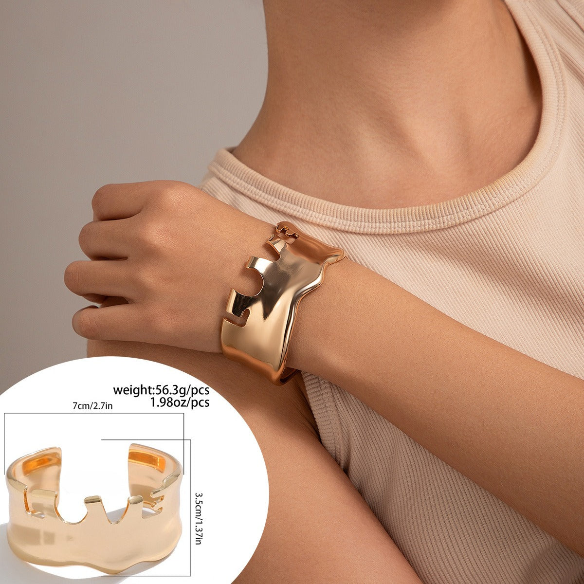 V Shaped Metal Bracelet Planderful Vienna Verve Statement Hand Jewelry For Women