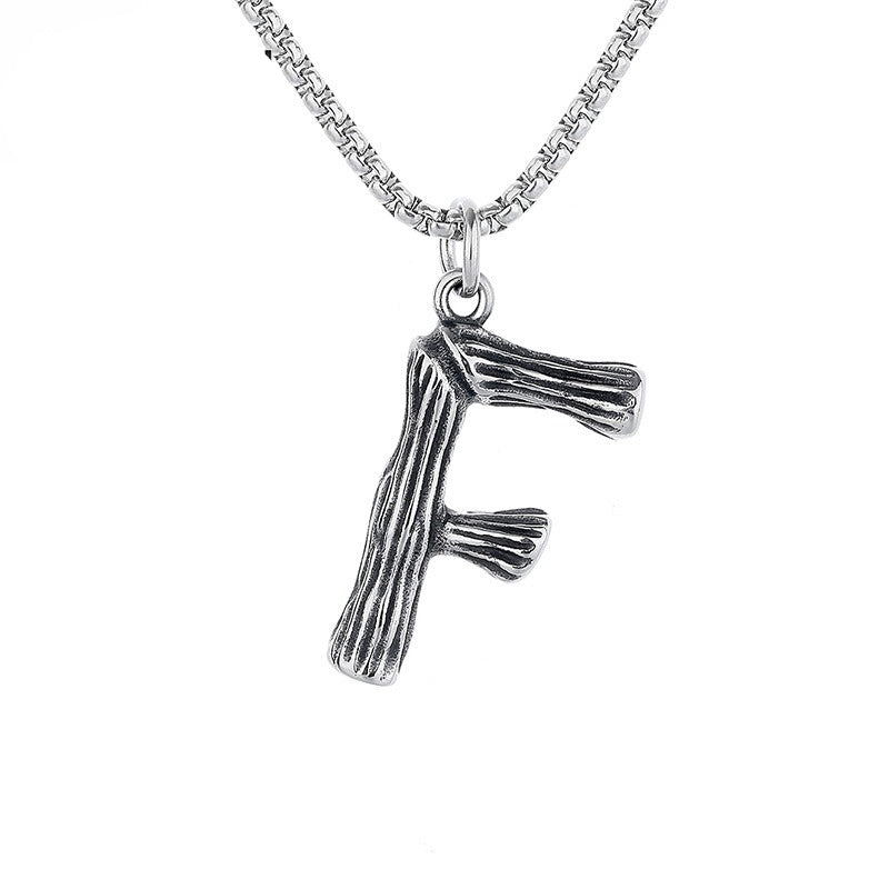 Stainless Steel Necklace – Minimalist 26 Letter Pendant