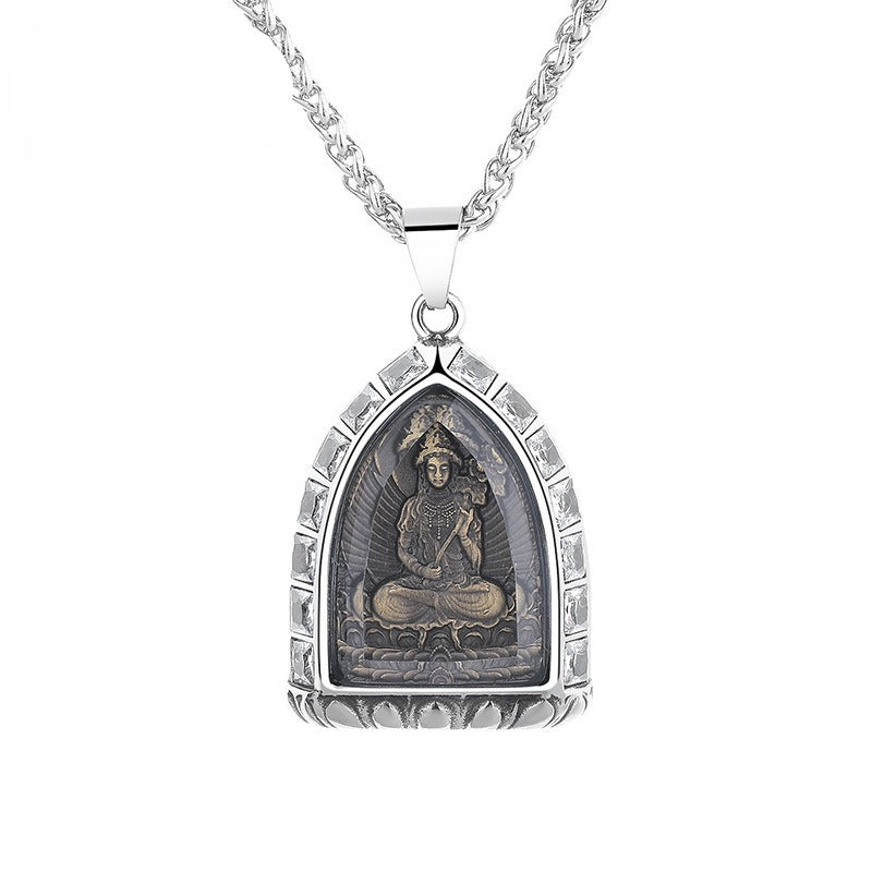 Zircon Necklace – Elegant Eight-Sign Zodiac Buddha Pendant