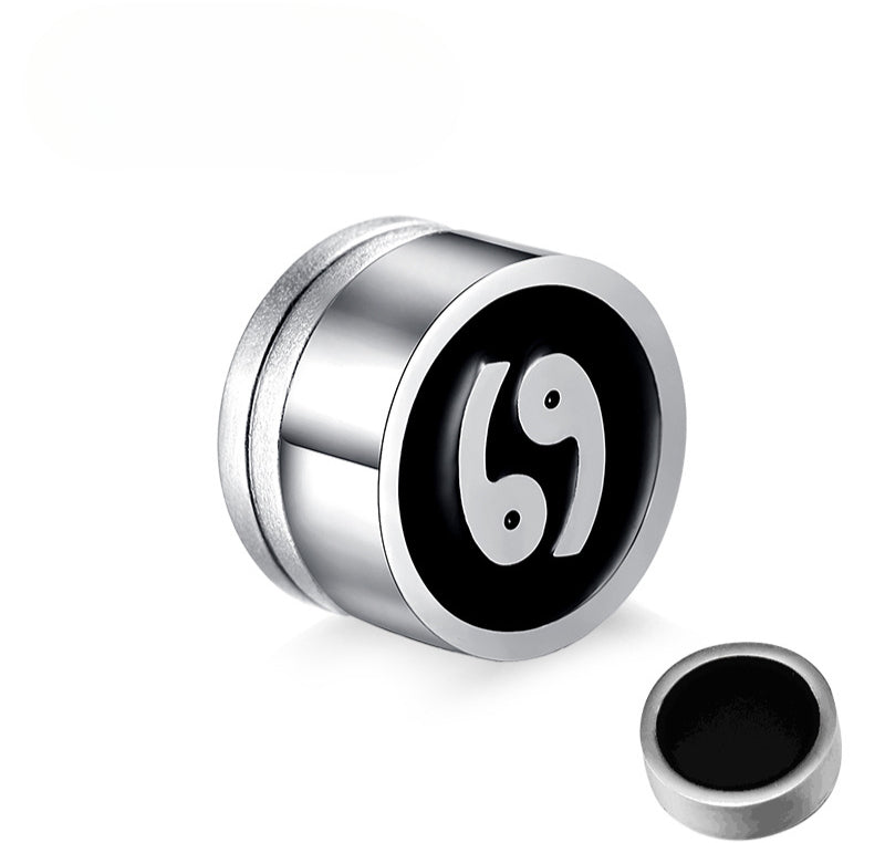 Titanium Steel Twelve Constellation Earrings for Men