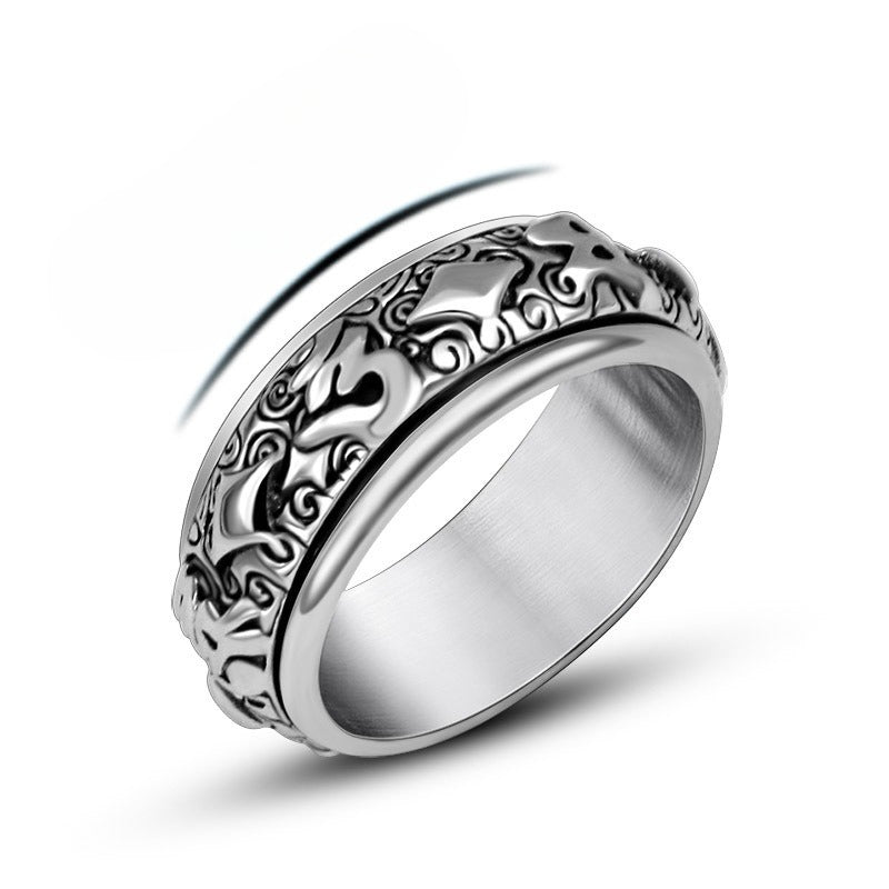 Titanium Steel Daming Mantra Ring Six Character Men Ring